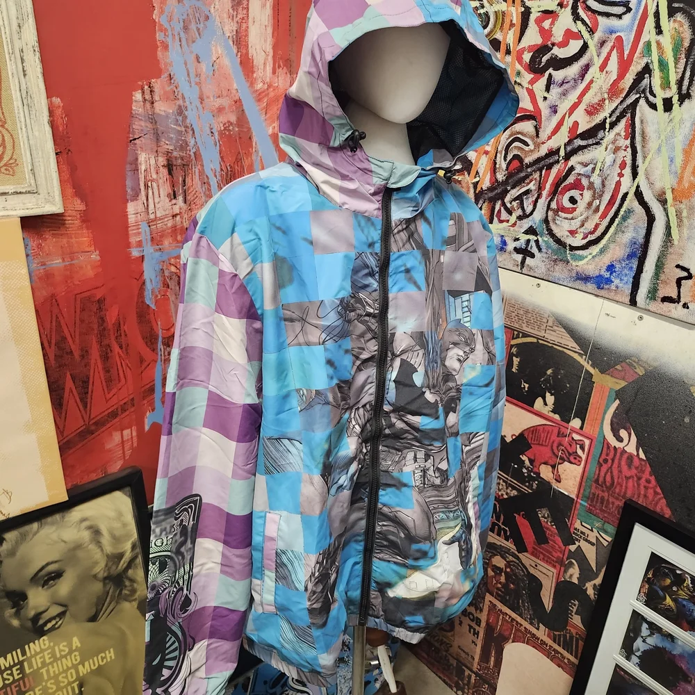 DC Comics Joker Vs Batman Checkered Windbreaker - Picture 10 of 16
